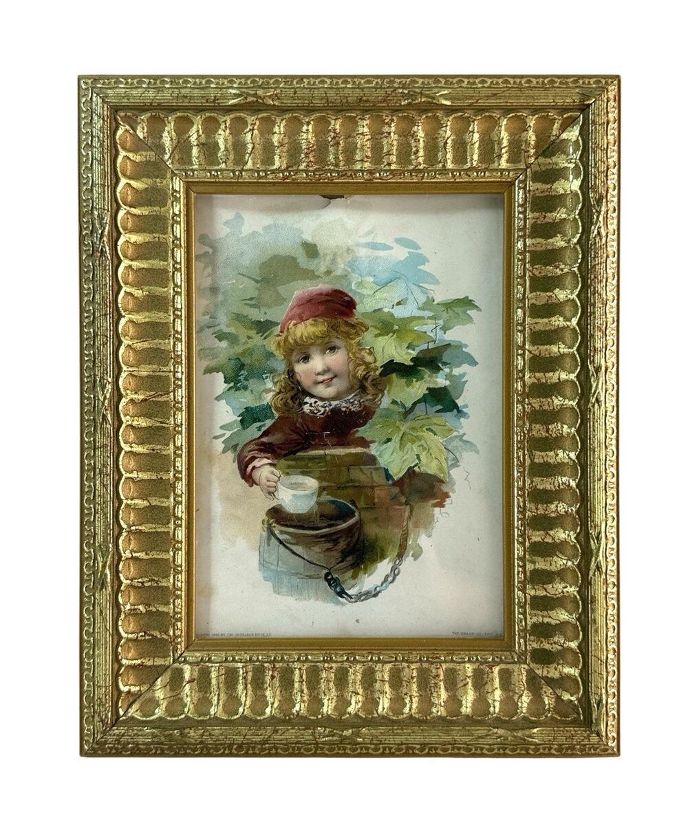 Antique 1893 Lion Coffee Woolson Spice Co Advertising Premium Victorian Girl